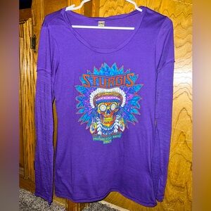 Grape purple long sleeve 81st anniversary Sturgis skull motorcycle rally shirt